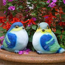 MagiDeal декор для сада фигурки птиц статуя из смолы цветочный горшок зеленые растения горшок ваза декор миниатюрный орнамент(China)