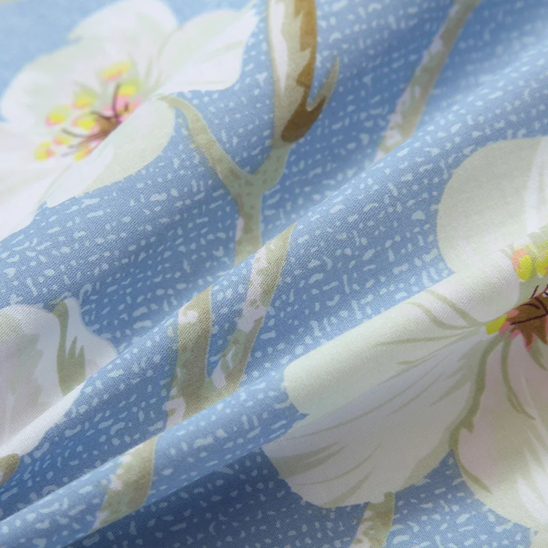Solstice домашний текстиль цветок голубой для кровати лист девочки; дети взрослая женщина наматрасник хлопок 90X200 200X220