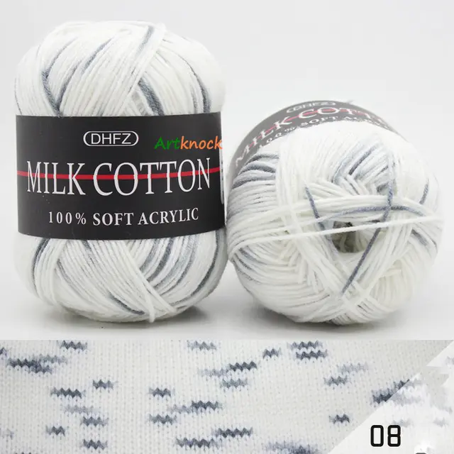 30pcs X 50g Milk Cotton Yarn for Knitting Baby Yarn Melange Soft Cotton