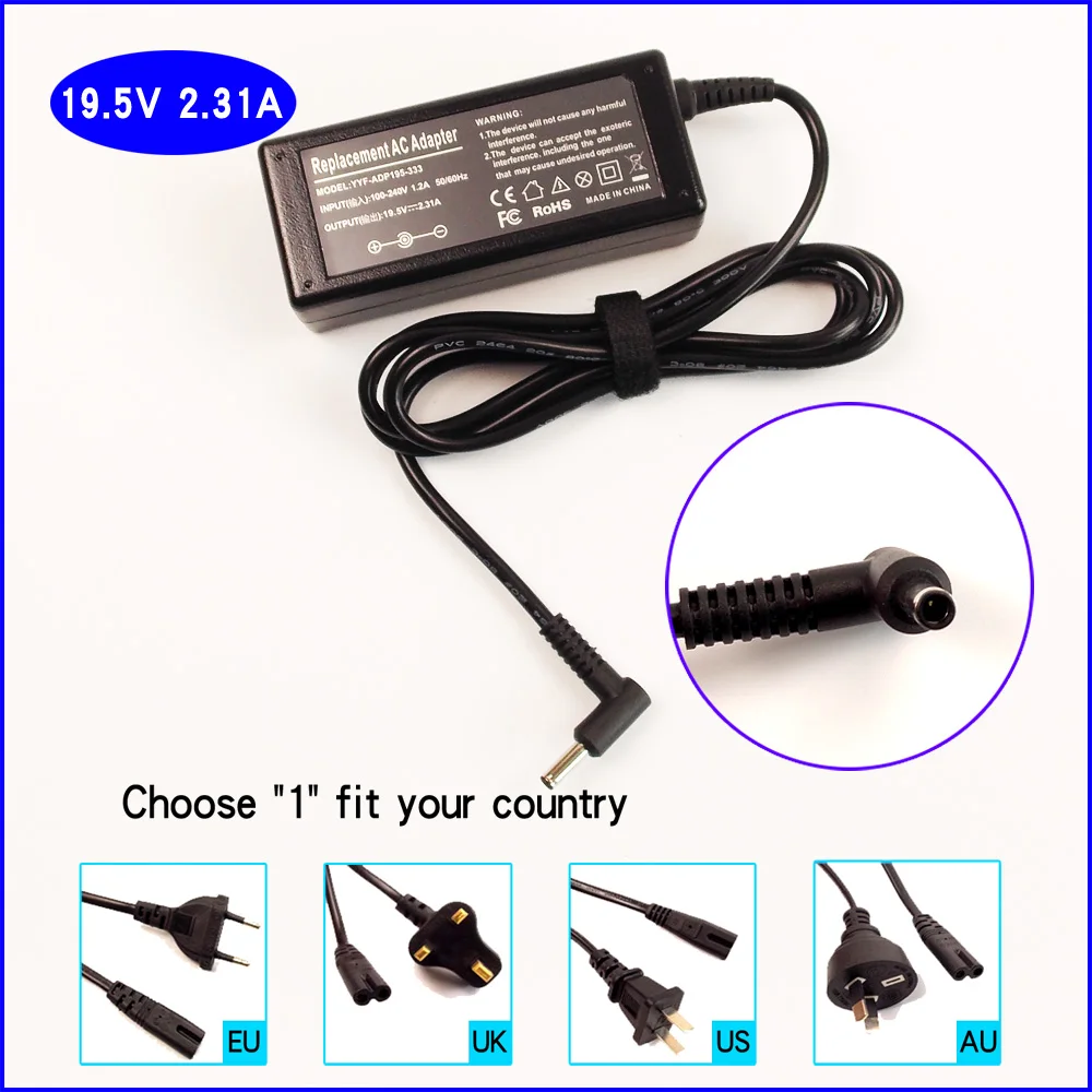 

19.5V 2.31A Laptop Ac Power Adapter Charger for HP 740015-004 845611-001 845836-850 854054-003 HSTNN-CA40 PA-1450-56HA TPN-LA03