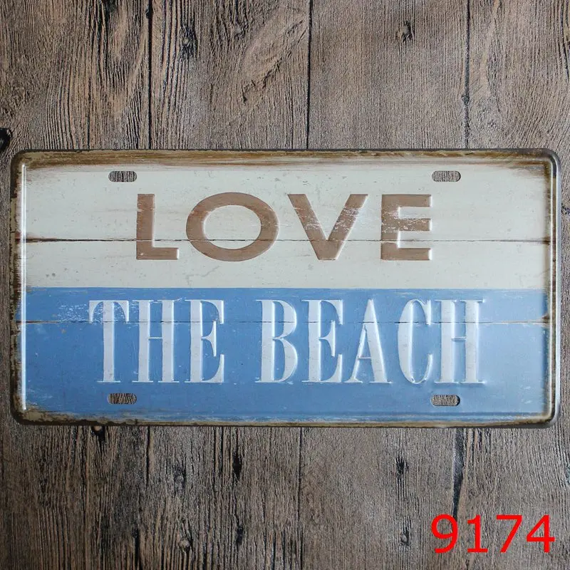 LOVE THE BEACH Antique signs Vintage Metal Tin Signs Bar Home Pub Wall Decor LOVE THE BEACH Antique signs Vintage Metal Tin Signs Bar Home Pub Wall Decor