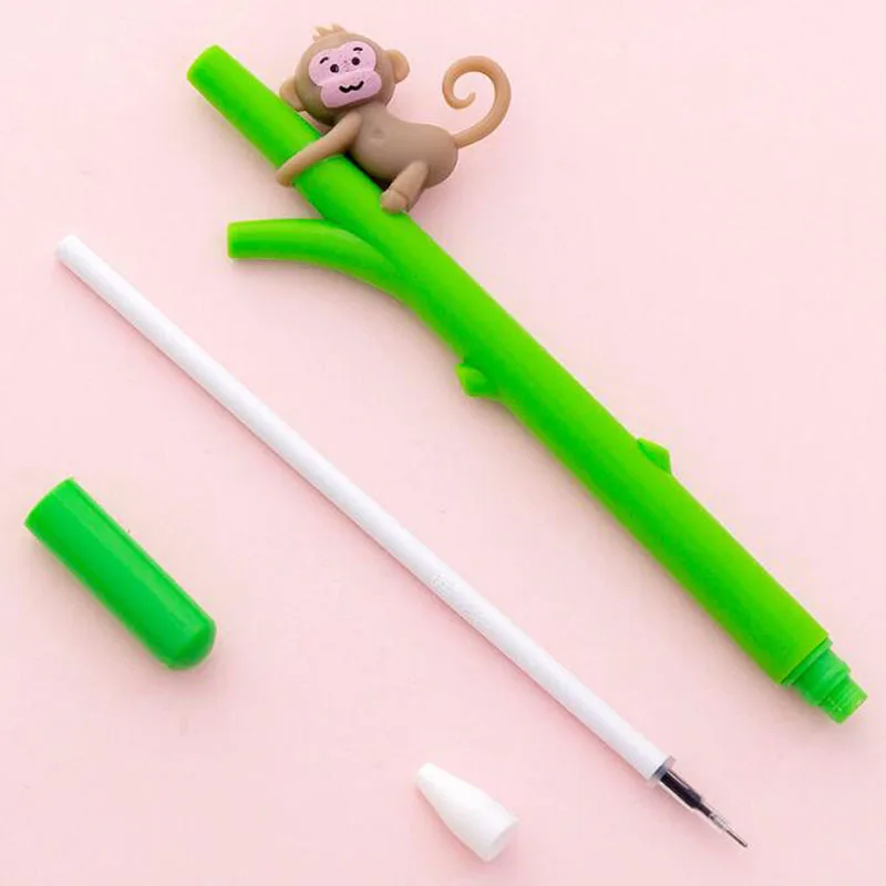 Kawaii Climbing Tree Monkey Gel Pens Cute Cartoon Creative Plastic Pen Korea Stationery Office School Supplies