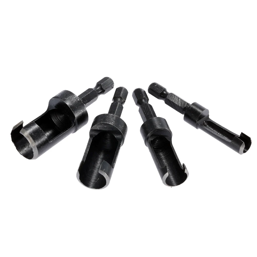 

High Quality 4 Pieces of Hexagonal Carbon Steel Round Head Drill Woodworking Cutting Tool Cutting Tool Group 6/10/13 / 16mm