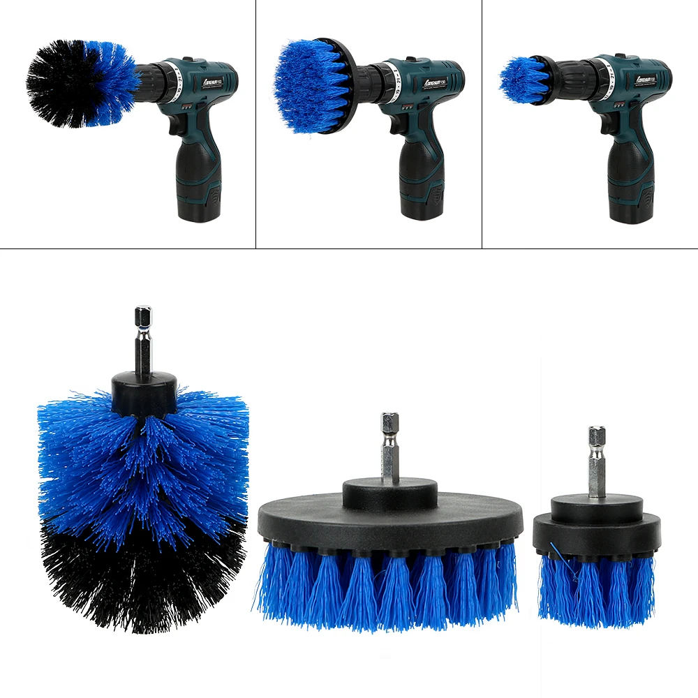 LEEPEE Car Brush Drill Scrubber Brush Kit Cleaning Tool