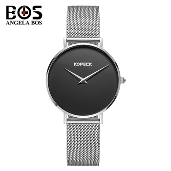 

Reloj Mujer ANGELA BOS Watch Women Waterproof DW Style Ladies Watches Top Brand Luxury Quartz Wrist Watch Clock Gold Black 2019