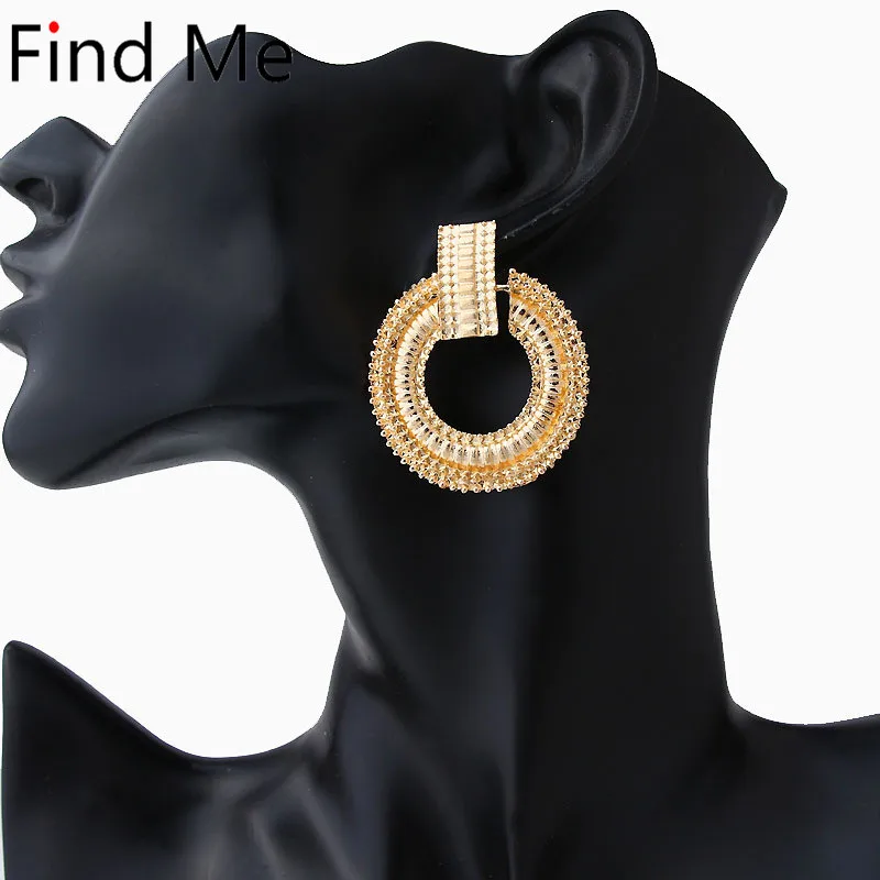 

Find Me 2019 new brand Fashion Hollow out circle Drop Earrings For Women Jewelry long tassels weaving Dangle Earrings wholesale