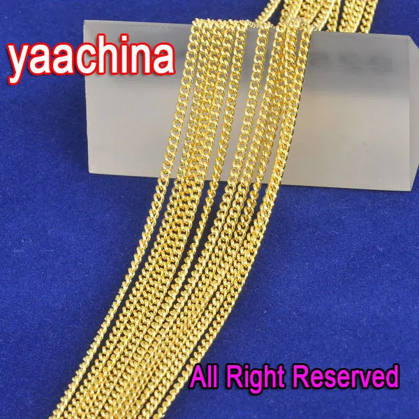 

JEXXI 5PCS 20" Wholesale Gold Jewelry Yellow Gold Color Necklaces Flat Curb Chain Necklaces Fashion Jewelry