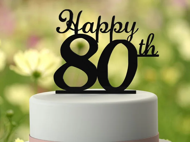 40 50 60 70 80 акриловый торт Топпер черный с днем рождения торт фестивальные флаги для именинного пирога декор с бесплатной доставкой