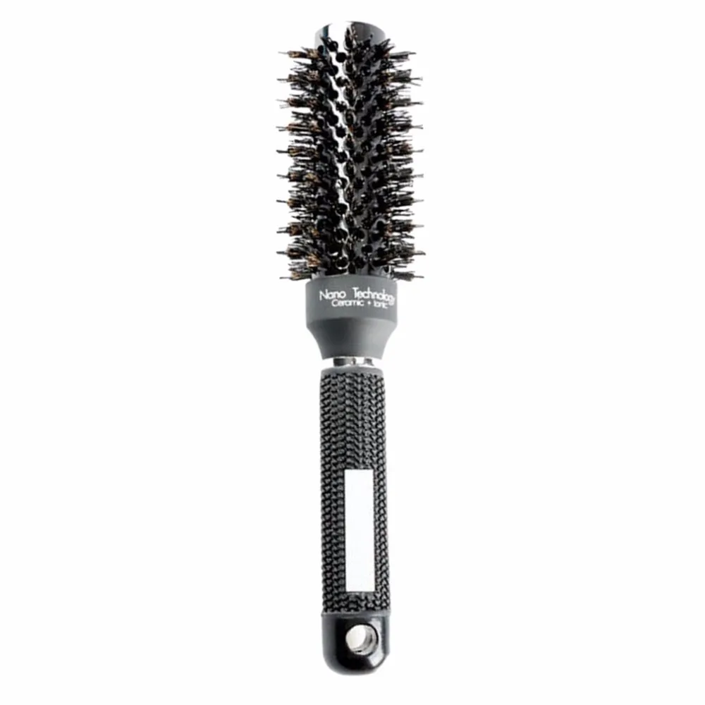 

1 pcs Hairdressing Comb Special Modeling Circular Combing Comb Ceramic Round Cylinder Comb Black Bristles Comb Nylon Teeth