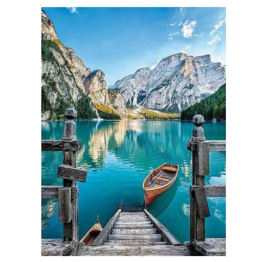 

Living Room Decoration,Wall Photos For Living Room,Lake Boat,Diy Oil Painting By Numbers
