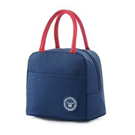 Мультяшная сумка для ланча для женщин, детская Термосумка, водонепроницаемая переносная сумка для пикника для ланча, термоизоляционная коробка для ланча, упаковка для еды - Цвет: navy