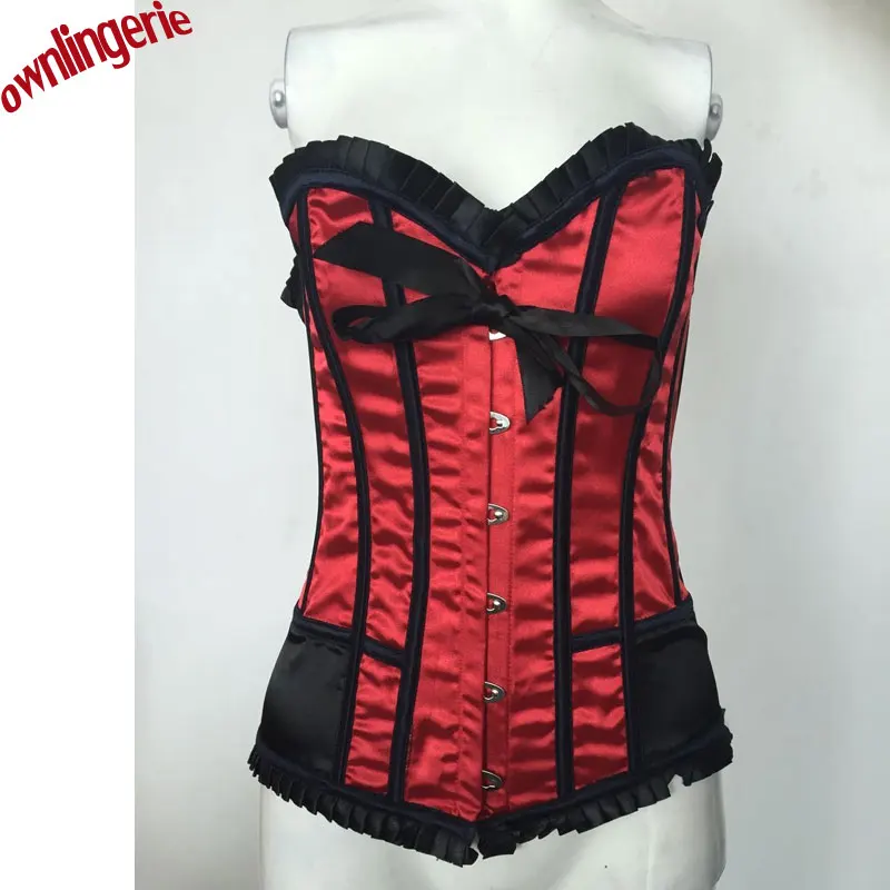 Hot sale two color ruffle corset classical wedding corset top steel