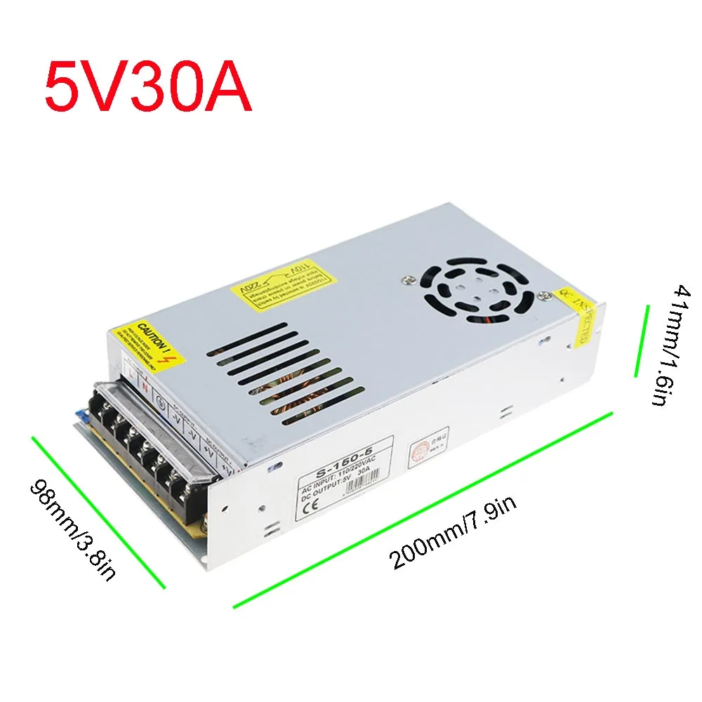 DC5V Мощность адаптер питания Трансформатор полный ток AC100-240V 2A 3A 5A 10A 20A 30A 40A 60A для 5V Светодиодные ленты WS2812B JL - Цвет: 5V 30A