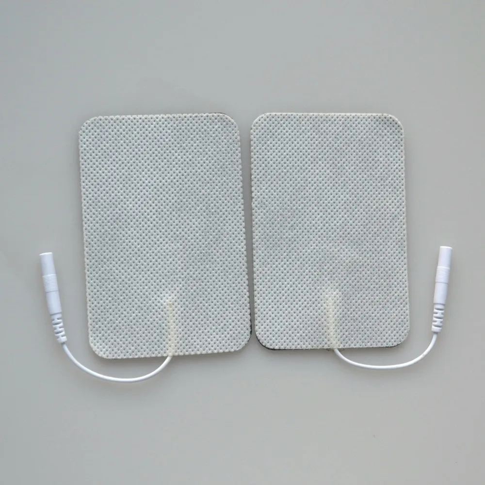 20pairs Electrode Therapy Massager Pads Nerve Stimulator Nonwoven Silicone Gel Self Adhesive Replacement Patches Plug 2mm 6*9cm