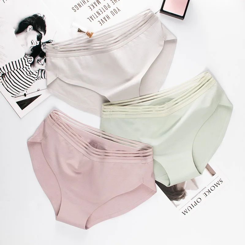 Soft Cotton Panties For Women Seamless Female Sexy Lace Edge Breathable