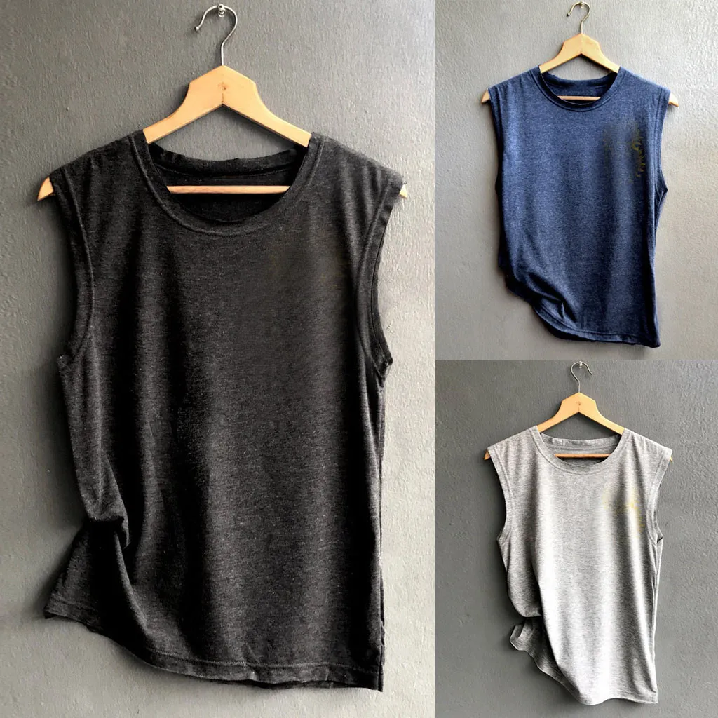 

Fashsiualy Women Couple Solidt Sleeveless Loose Tank Tops 2019 Summer High Street Style Drop Ship