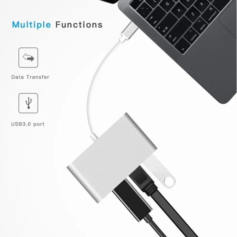 Basix Usb C Ethernet USB-C к HDMI 4 K+ гигабитный Ethernet(RJ45 порт)+ USB 3,0 type C концентратор адаптер USB-C разветвитель для Macbook