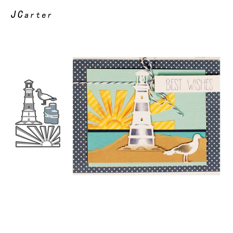 

JCarter Lighthouse Bird Sunlight Metal Cutting Dies Stencils Scrapbooking DIY Embossing Folder Paper Cards Maker Handmade Album