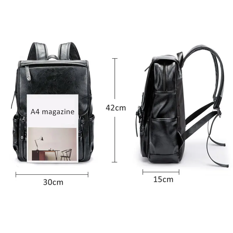 حار العلامة التجارية بو الجلود رجل حقيبة كمبيوتر محمول عارضة Daypacks للكلية عالية قدرة العصرية حقيبة المدرسة الرجال سفر حقيبة