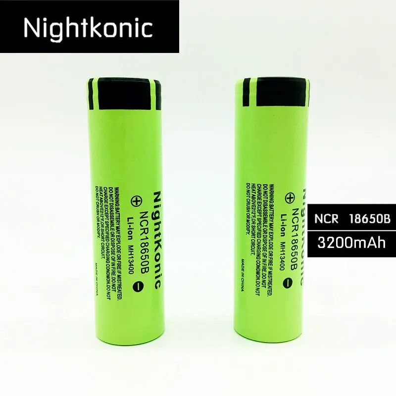 

Nightkonic New Original NCR18650B 3.7v 3200 mah 18650 Lithium Rechargeable Battery For Flashlight batteries