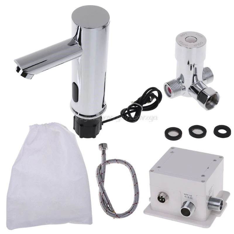 Bathroom Automatic Infrared Sensor Sink Faucet Touchless Basin Water Tap Deck Mounted Jy05 19 Dropship