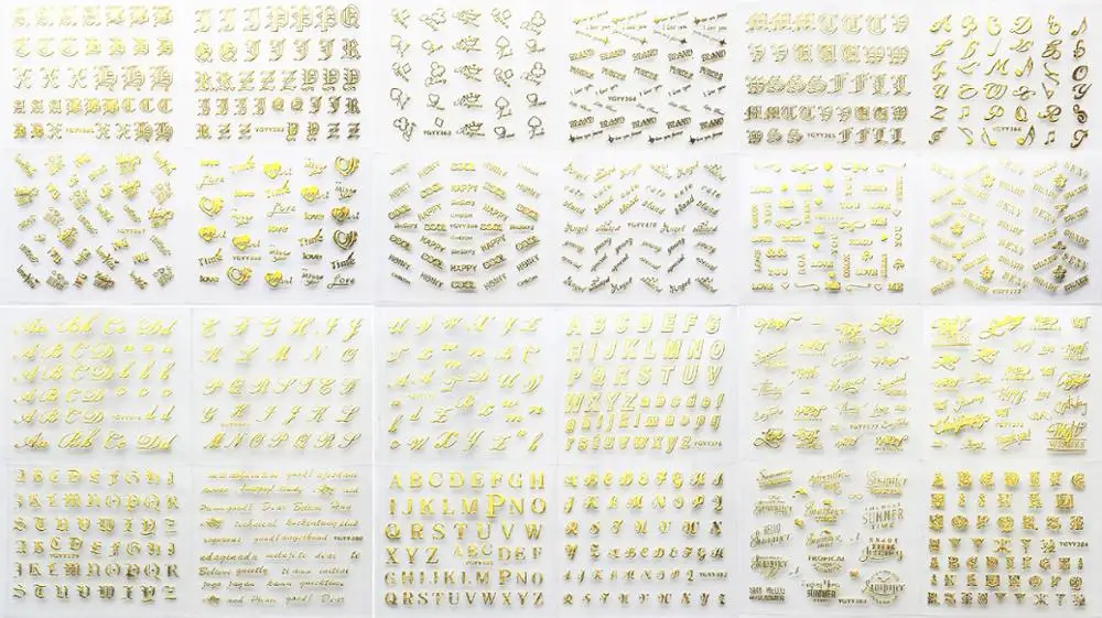 24/30pcs жидкость для Стикеры s 3D Nail Art Наклейки на клею, Стикеры Star/Ювелирные изделия/геометрический дизайн ногтей Стикеры слайдер Фольга