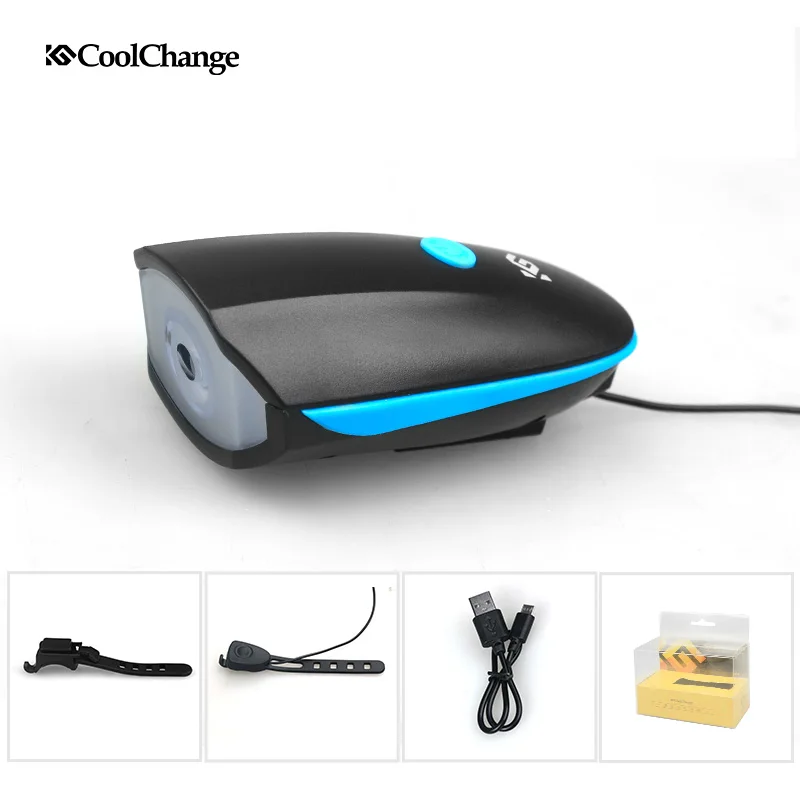 CoolChange велосипедный колокольчик с usb зарядкой светильник рожком для езды на