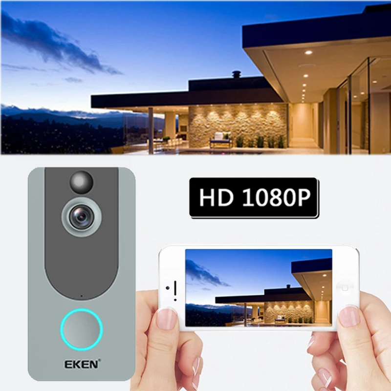 EKEN V7 дверной Звонок камера 1080P wifi дверной Звонок IP умный беспроводной охранный FIR датчик движения сигнализация облако хранение Колокольчик ... EKEN V7 дверной Звонок камера 1080P wifi дверной Звонок IP умный беспроводной охранный FIR датчик движения сигнализация облако хранение Колокольчик ...