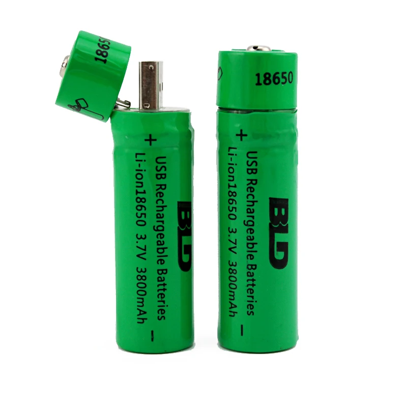 Низкая цена 3,7 V 18650 3800mAh литий-ионная USB аккумуляторная батарея USB интеллектуальная ячейка DC-Charging(1 шт