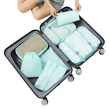 

Portable Travel Waterproof Storage Bags High Capacity Luggage Clothes Shoe Tidy Organizer Pouch Suitcase Divider Container 7pcs