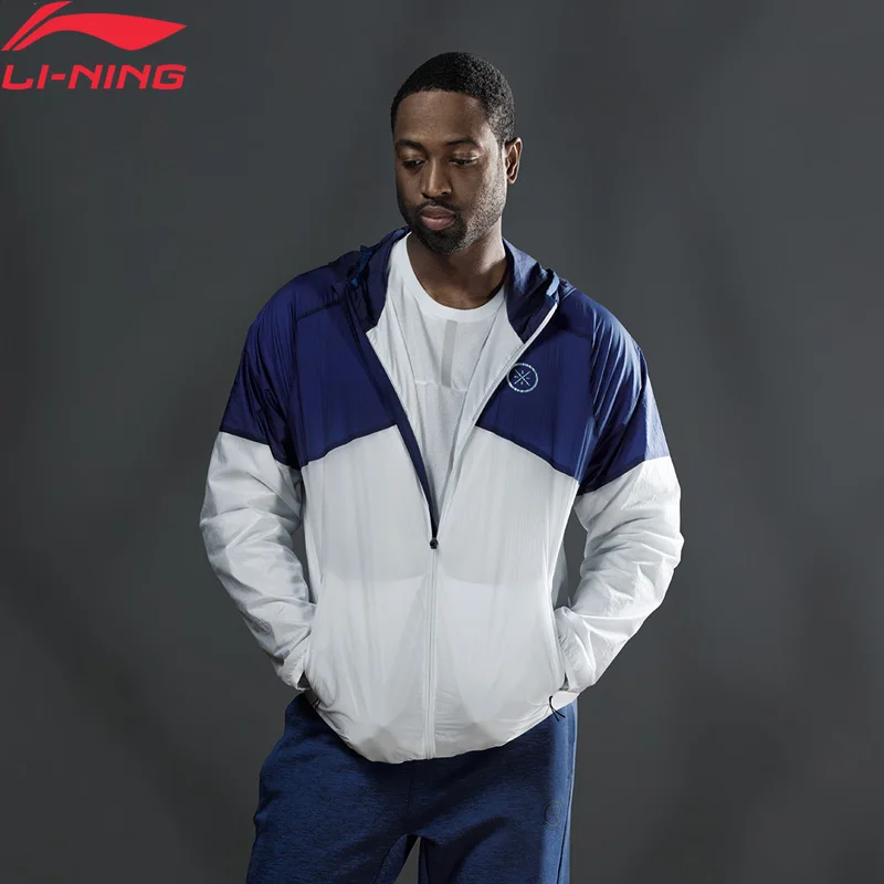 Li-Ning Мужская ветровка из серии Wade, нейлоновая куртка с подкладкой, удобная спортивная ветровка с капюшоном AFDP005 MWF392