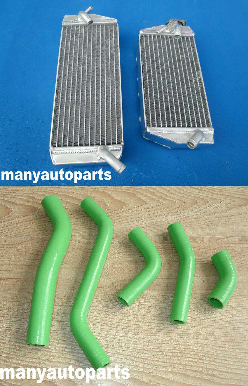 Левый+ правый Алюминий радиатора и синий шланг для Kawasaki KX 450F KX450F KXF450 2006 2007 06 07