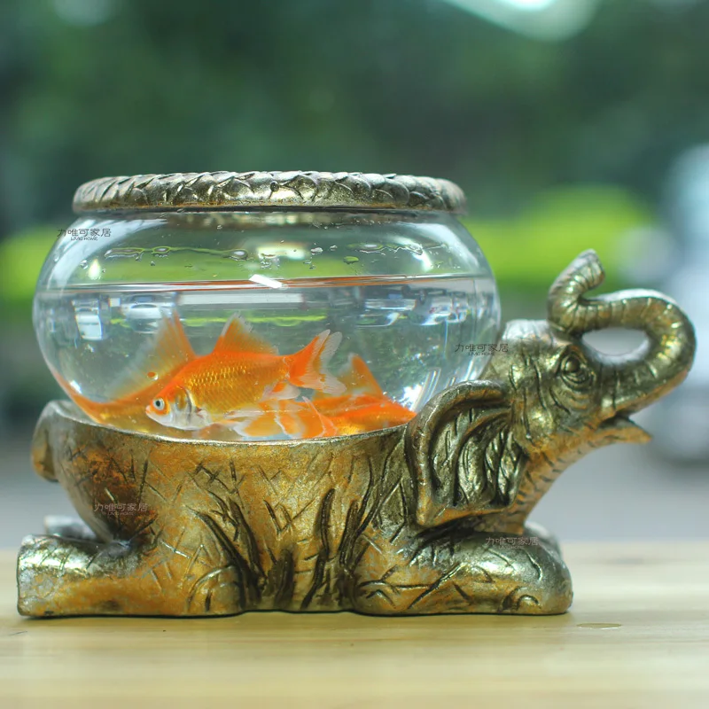 Explosion Models Shipping Light Gold Lucky Lucky Elephant Mini Desktop Small Aquarium Fish Tank Mini Eco Tank Stand Eco Soileco Packaging Aliexpress