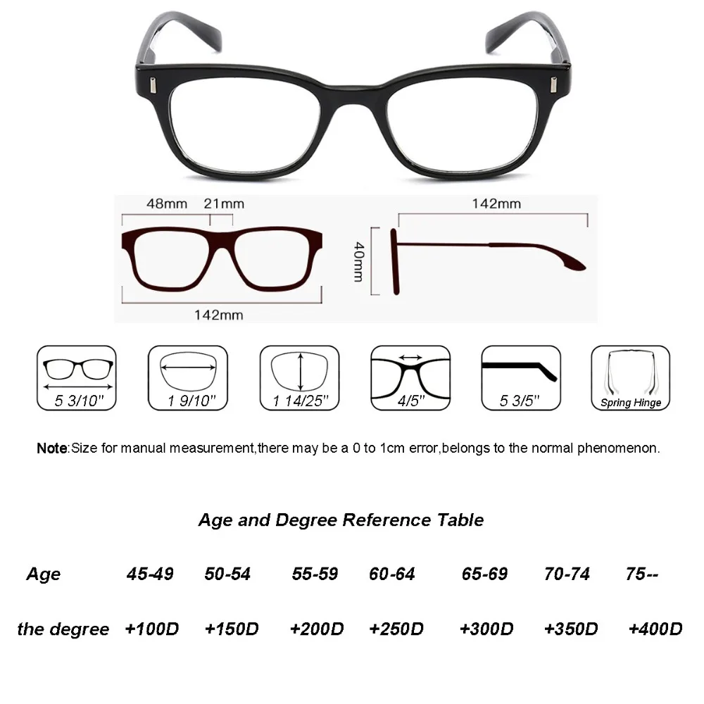 Большие очки для чтения, женские очки, мужские очки, большая оправа, ретро небьющиеся очки для чтения, 1,5 1 2 2,5 3 3,5