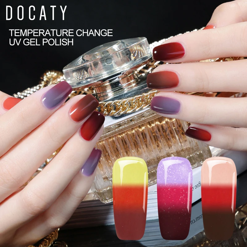 

Docaty Gel Varnish Nails Temperature Change Nail Uv and Led Primer Everything Manicure Nail Art Decorations Permanent Enamels