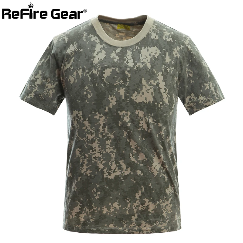 Летняя камуфляжная хлопковая футболка, Мужская Военная быстросохнущая камуфляжная футболка с круглым вырезом, дышащая тактическая армейская футболка с коротким рукавом