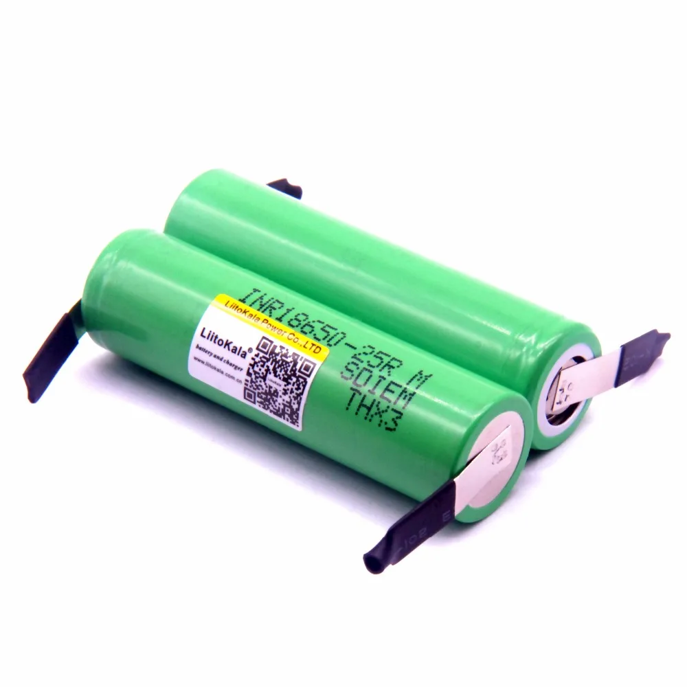 Оригинальный аккумулятор Liitokala 18650 2500 мАч INR18650 25R 20A разрядные литиевые батареи + DIY