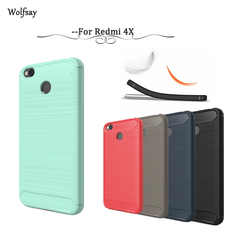 

Xiaomi Redmi 4X Case xiaomi redmi 4x pro cover case Soft TPU Brush Rubber Fundas For Xiaomi Redmi 4x Wolfsay Cases Redmi 4x