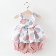 Muqgew для малышей комплекты для маленьких девочек комплекты одежды с узором в точку без рукавов топики с принтами+ однотонные шорты Комплекты одежды для девочек roupas infantil menina