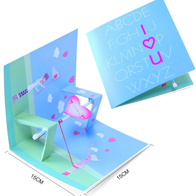 Бумага Свадебные 3D laser любви pop up weding карты с пустым конверт приглашения