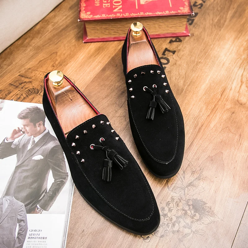 spiked tassel genuine leather men shoes luxury brand rivet designer 2018 male footwear formal dress studded oxford shoes for men (29)