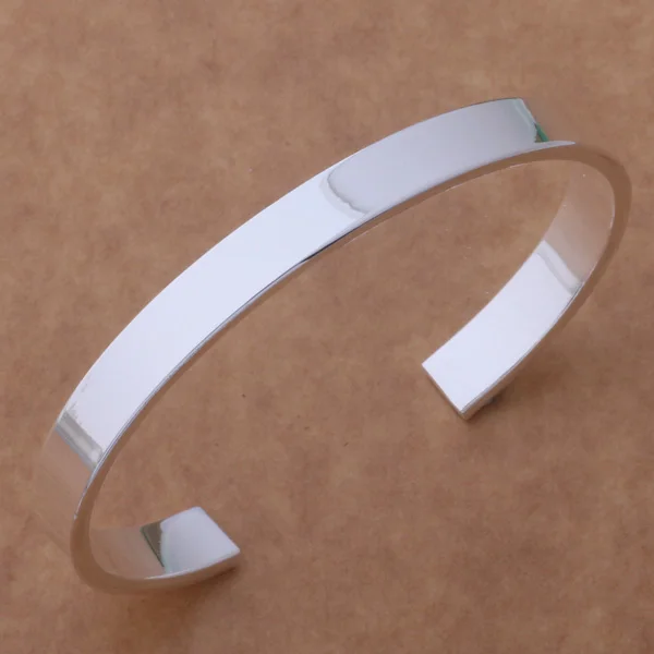 

AB058 Free Shipping Wholesale silver Bangle 925 fashion silver plated jewelry Smooth bracelet /acvaiuca ajhajaoa