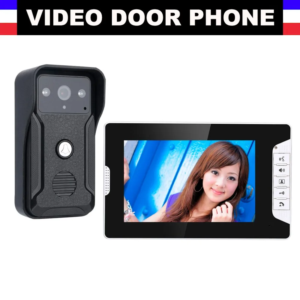 

7'' Monitor Wired Video Intercom System Video Door Phone Kit IR Night Vision Camera Video Doorbell Unlock for villa Home