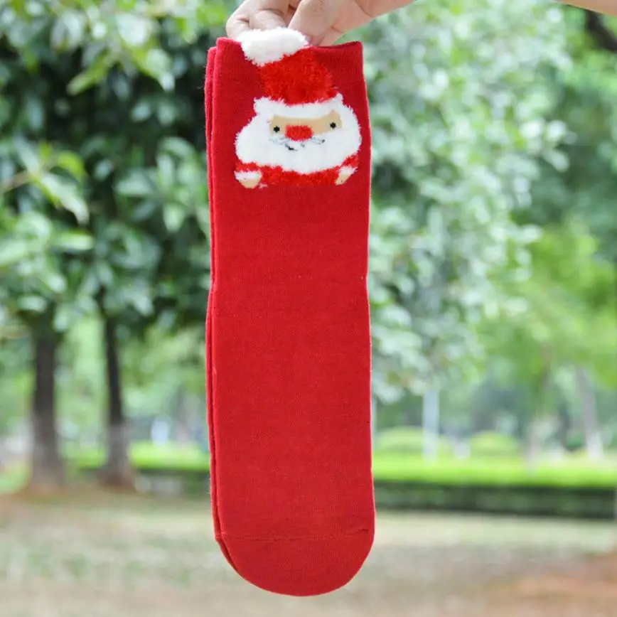 1 пара, женские зимние теплые хлопковые носки, милые рождественские носки, Новинка