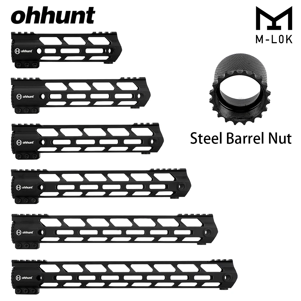 

Tactical Free Float M-LOK Handguard Picatinny Rail MLOK Style Steel Barrel Nut for M4 M16 AR15 Hunting With Sling Swivel Hole