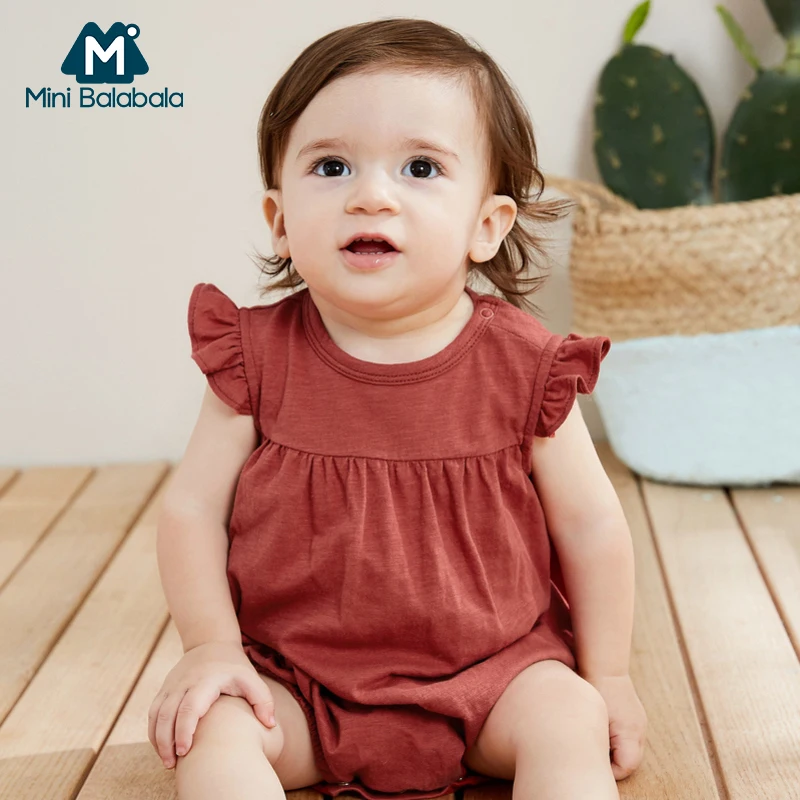 Мини боди для девочек balabababy коллекция 2019 года новое летнее однотонное с коротким