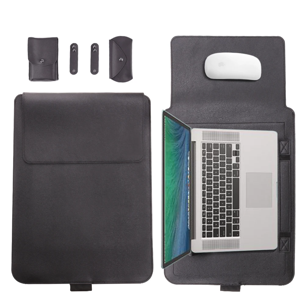 Чехол для ноутбука, кожаный чехол для Macbook Air Pro 13 15, чехол для ноутбука, сумка для ноутбука с опорой