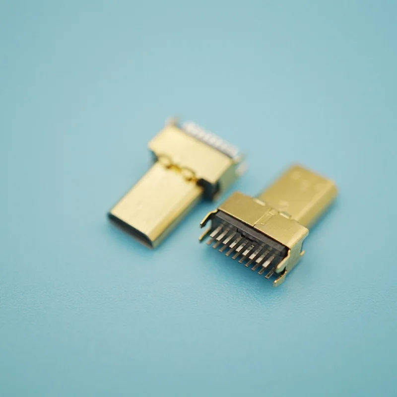50 шт. Мини 19 P Мужчина HDMI разъем micro hdmi позолоченный данных Мощность Jack