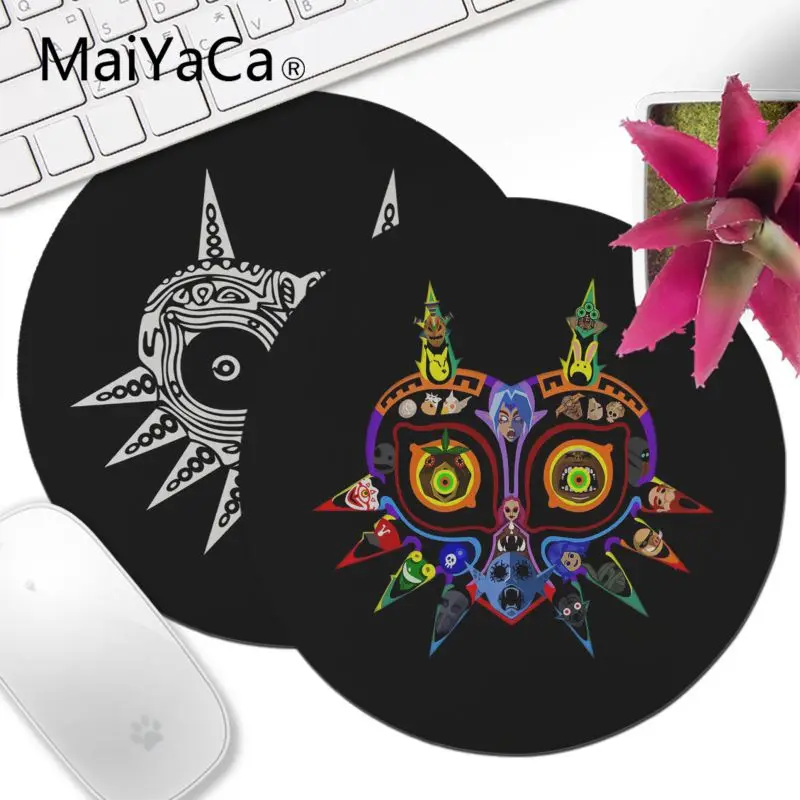 

MaiYaCa The Legend of Zelda Majora Mask Unique Desktop Pad Round Mousepad Gamer Soft Rubber Durable Notebook Gaming mouse pad