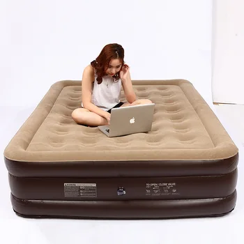 

Environmentally friendly PVC 6.5kg 200*145*50cm portable single double air mattress flocking mattress